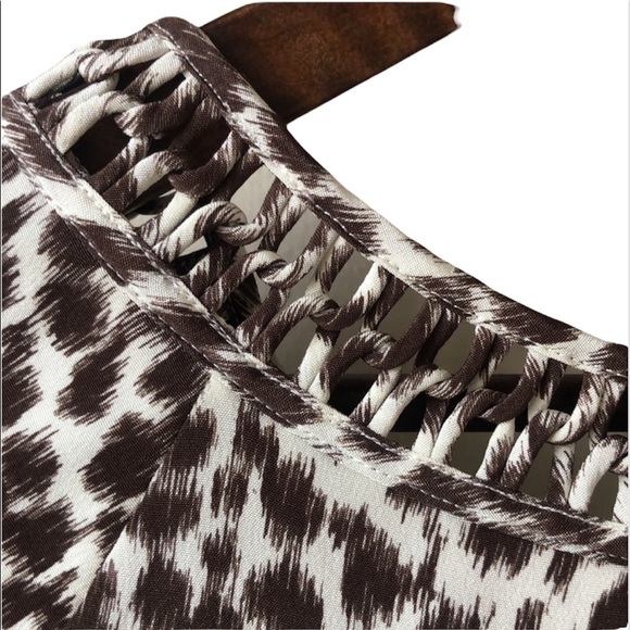 Kate Spade Brown and White Leopard Print Blouse - Picture 7 of 8